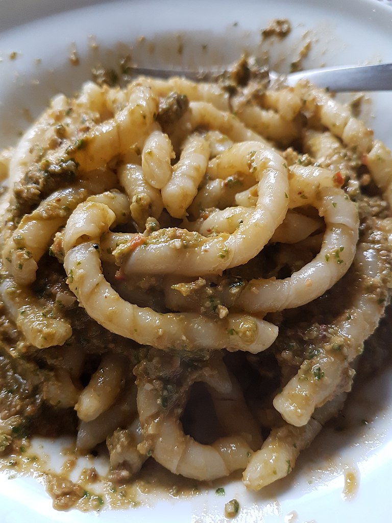 What to eat in Trapani - Busiate with Trapanese pesto.